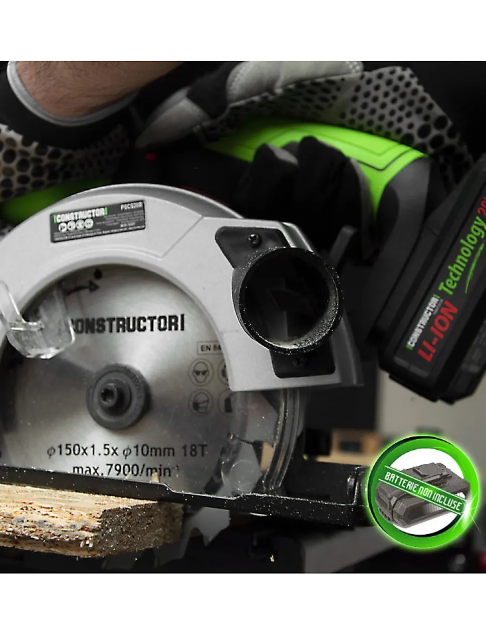 Scie circulaire sans fil 20 V - Sans batterie - Constructor
