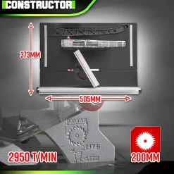 Scie circulaire sur table 800W - Lame 200mm 24 dents - Constructor