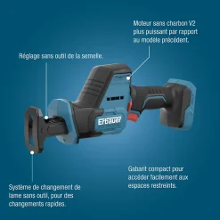Scie sabre compacte sans fil Erbauer ERI1081CSW 18V ( sans batterie)