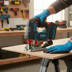 Scie sauteuse sans fil avec batterie 18 V - pendulaire (4 niveaux) - vitesse 0-3000 rpm - Erbauer EJS18-Li