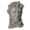 Sculpture de jardin visage Homme - style Cubique - Gris