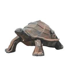 Sculpture jardin tortue - style Cubique - H. 25 cm - Gris