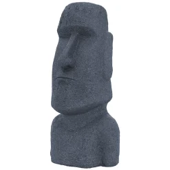 Sculpture statue pierre moulée lave gris île de Pâques figurine déco jardin