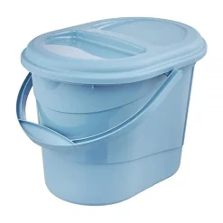 Seau à déchets avec couvercle en plastique recyclé 13 litres - Bleu