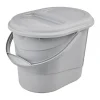Seau à déchets avec couvercle en plastique recyclé 13 litres - Gris Foncé