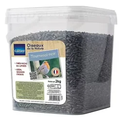 Seau tournesol noir pour oiseaux 2kg Caillard