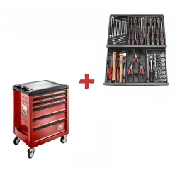 Servante D'atelier Roll M3 - 6 Tiroirs + 62 Outils Facom Roll.contactpf 569 X 421 X 60 Mm