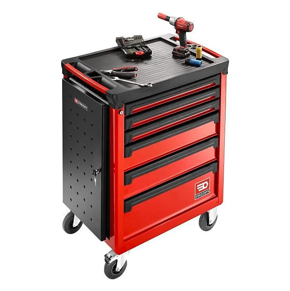 Servante d'atelier vide ROLL FACOM - ROLL.6M3APB - 6 tiroirs - 3 modules par tiroir - Rouge