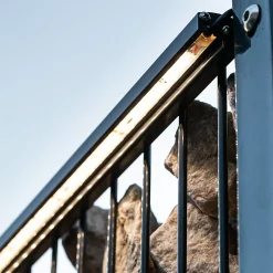 Set d'éclairage pour clôture en métal/gabion : 5x Barettes LED de Lg. 1960 m/m Anthracite, 1 tranformateur EU, 1 prolongateur