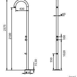 Sined Olbia Inox Eau chaude et froide Douche exterieure
