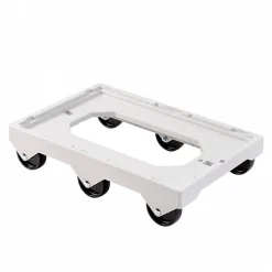 Socle rouleur 6 roues - axe acier - gris
