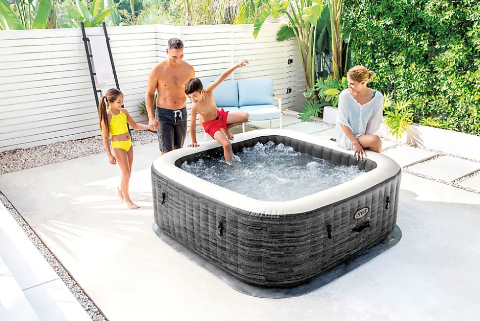 Spa gonflable Intex Pure Spa Ardoise à bulles 6 places avec LED