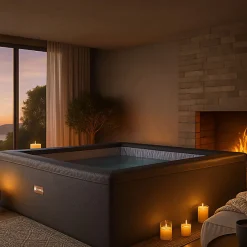 Spa semi-rigide Netspa Idaho - 6 places Coloris Charcoal Noir 70/90 Airjets massants