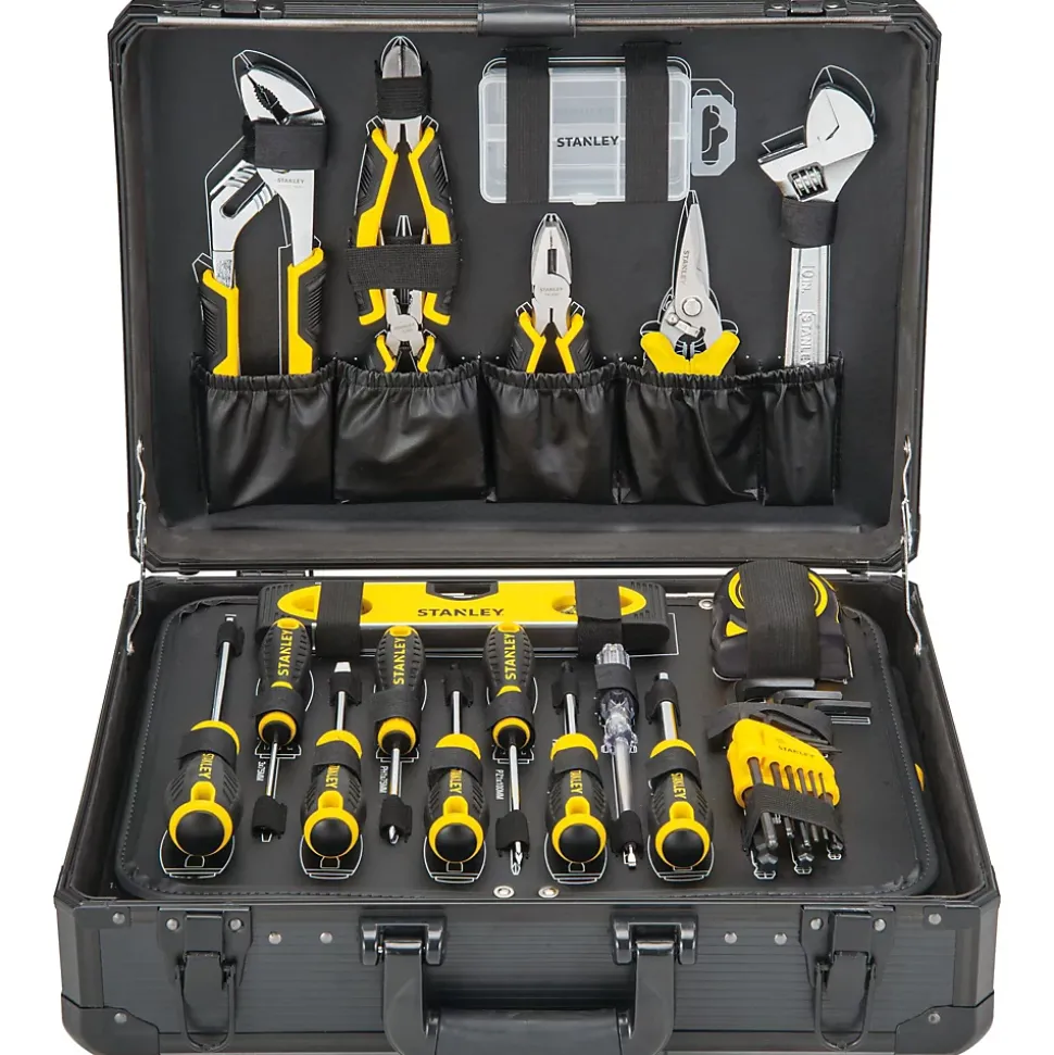 STANLEY Valise de maintenance 142 pièces 4 volets accessibles regroupant l'essentiel de l'outillage STMT98109-1