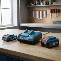 Starter kit batterie 1x2Ah + 1x4Ah + chargeur Erbauer