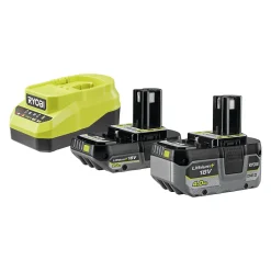 Starter Set Ryobi, 1 batterie lithium, 1 batterie compacte lithium+, 1 chargeur 2,0 A