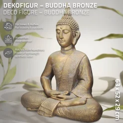 Statue Bouddha jardin figure décorative intérieur/extérieur pierre coulée 63 cm