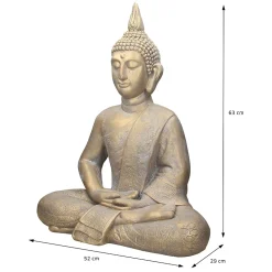 Statue Bouddha jardin figure décorative intérieur/extérieur pierre coulée 63 cm