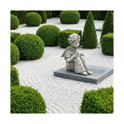 Statue de jardin "Le Petit Prince assis" - Gris clair 52 cm