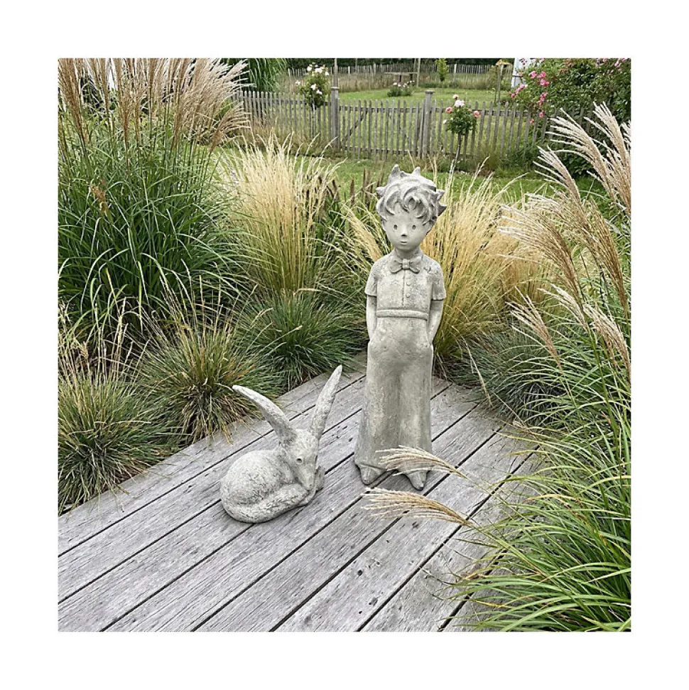 Statue de jardin "Le Renard" du Petit Prince - Gris clair 45 cm