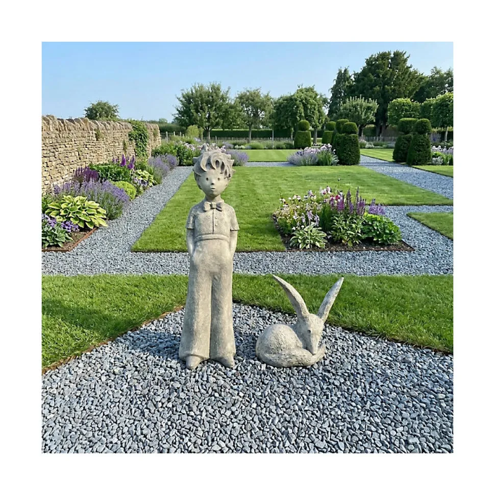 Statue de jardin "Le Renard" du Petit Prince - Gris clair 45 cm