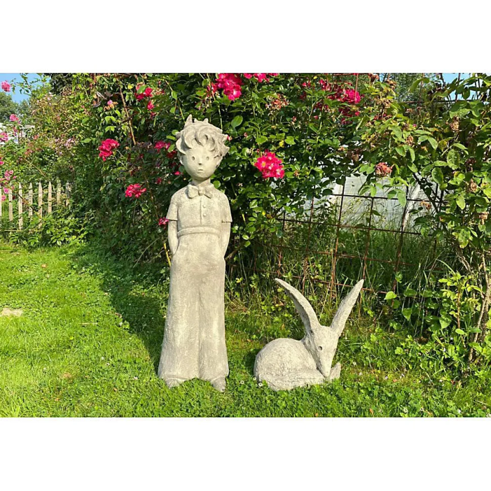 Statue de jardin "Le Renard" du Petit Prince - Gris clair 45 cm