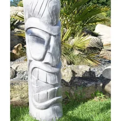 Statue de jardin Tiki Mauri 75 cm - Blanc