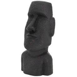 Statue Ile de Paques Moai Rapa Nui 26,5x19x53,5 cm sculpture jardin anthracite