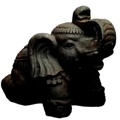 Statue éléphant sacré Penez Herman en pierre naturelle H.30 cm