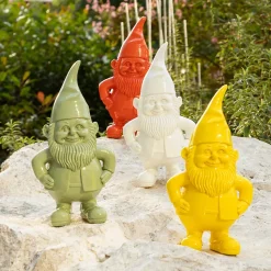 Statue nain de jardin déco extérieur Anao H.30cm résine assorti- Blanc- Atmosphera