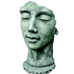 Statue Visage Femme effet pierre H. 115 cm