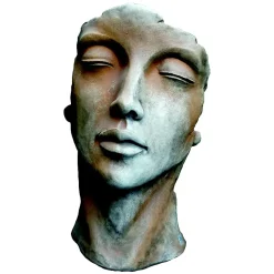 Statue Visage Femme effet rouille H.50 cm