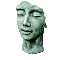 Statue Visage Femme effet pierre H. 50 cm