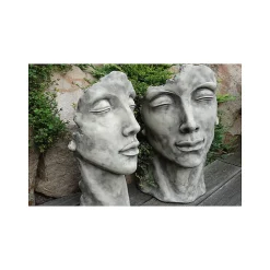 Statue Visage Femme effet pierre H. 50 cm