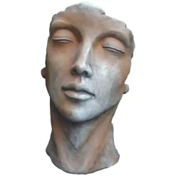 Statue visage femme extérieur petit format - Rouille 50 cm