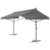 Store banne autoportant Selenizza à double pente 400 x 300 x 260 cm gris foncé pro.tec