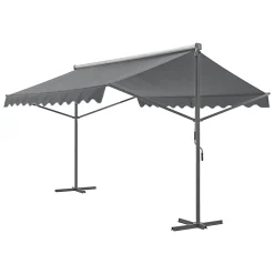 Store banne autoportant Selenizza à double pente 400 x 300 x 260 cm gris foncé pro.tec