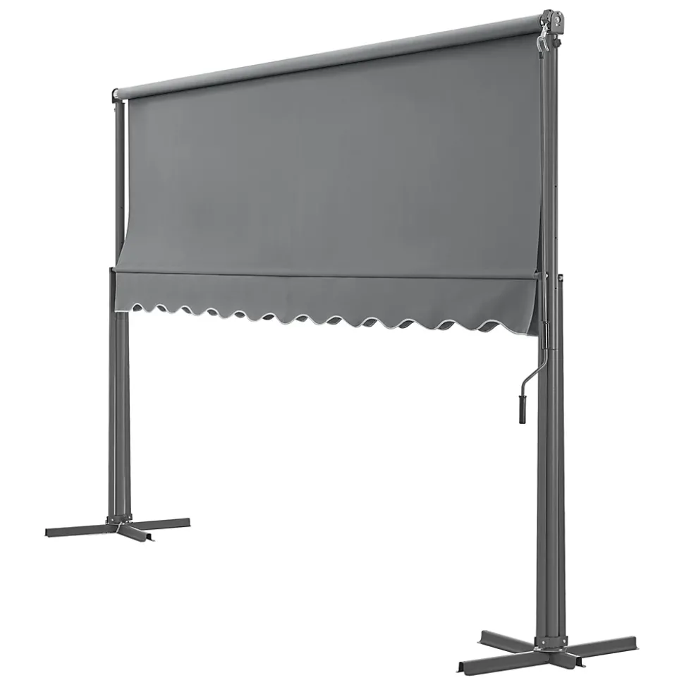 Store banne autoportant Selenizza à double pente 400 x 300 x 260 cm gris foncé pro.tec