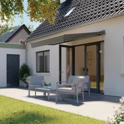 Store banne manuel gris 3x2.5 m avec semi coffre Jagua Klikstrom