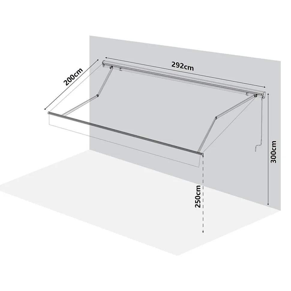 Store banne manuel gris 3x2.5 m avec semi coffre Jagua Klikstrom