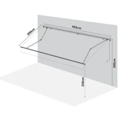 Store banne manuel gris 5x3 m avec semi coffre Jagua Klikstrom