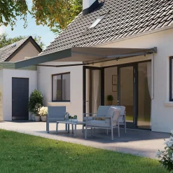 Store banne manuel gris 4x3 m avec semi coffre Jagua Klikstrom
