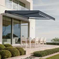 Store banne monobloc VECCHIO 3m x 2,5m - Toile premium 320g/m2 Gris