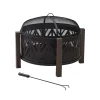 Sunjoy Brasero XL en acier BROMO - 79cm, noir