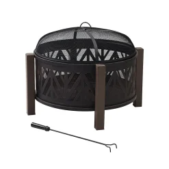 Sunjoy Brasero XL en acier BROMO - 79cm, noir