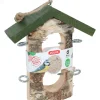 Support 2 Boules de graisse en bois massif pour oiseaux