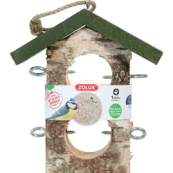 Support 2 Boules de graisse en bois massif pour oiseaux