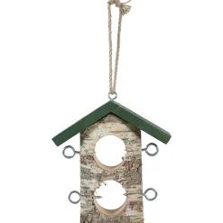 Support 2 Boules de graisse en bois massif pour oiseaux