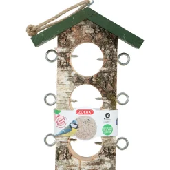 Support 3 Boules de graisse en bois massif pour oiseaux