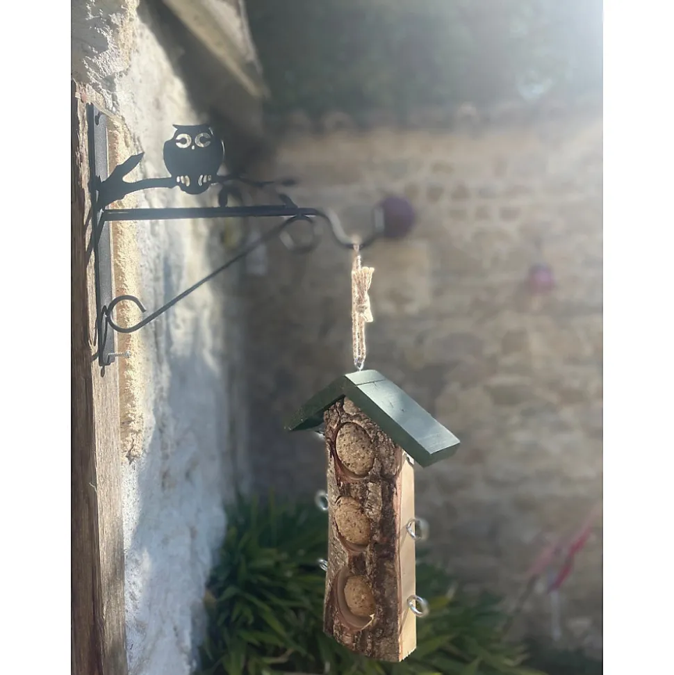 Support 3 Boules de graisse en bois massif pour oiseaux